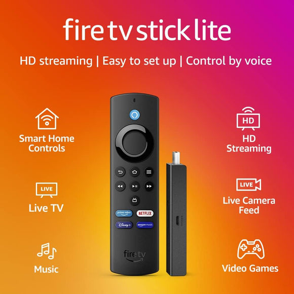 Fire TV Stick Lite with Alexa Voice Remote Lite, our most