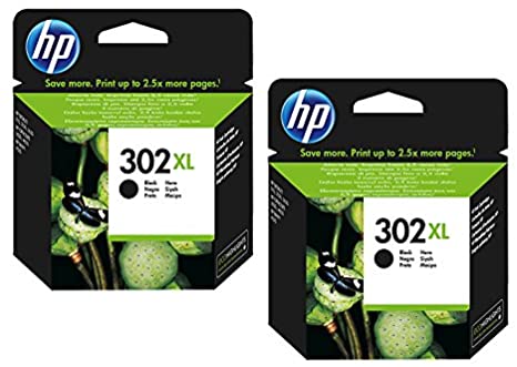 HP 302XL High Yield Black Original Ink Cartridge x 2
