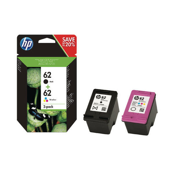 Original HP 62 Black C2P04AE & HP 62 Colour C2P06AE Ink Cartridges  HP Envy 7640