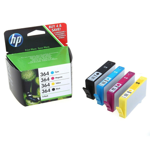 HP364 Original Inks Cartridges 4 Pack Black Yellow Cyan Magenta 3070 5510 HP 364