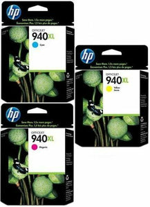 HP 940XL Ink Cartridges Cyan, Magenta, Yellow C4097AE, C4907AE, C4908AE, C4909AE