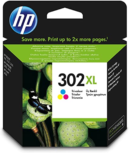 HP 302XL High Yield Tri-Colour Original Ink Cartridge - Cyan, Magenta, Yellow, High, 8 ml, 20-80%, -40-60°C, 15-32°C