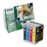 Genuine EPSON T1281 T1282 T1283 T1284 (T1285) Fox Multipack Ink Cartridges 1 3 4