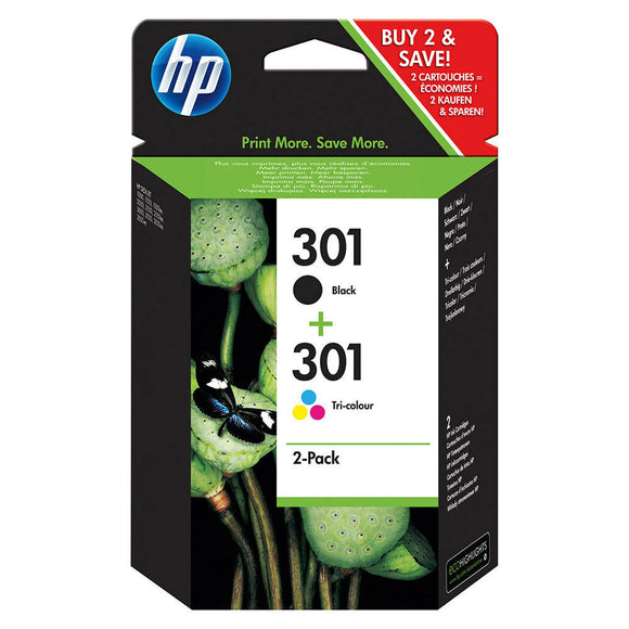 Genuine HP 301 Black & Colour Ink Cartridge For Deskjet 1050A N9J72AE envy 4502